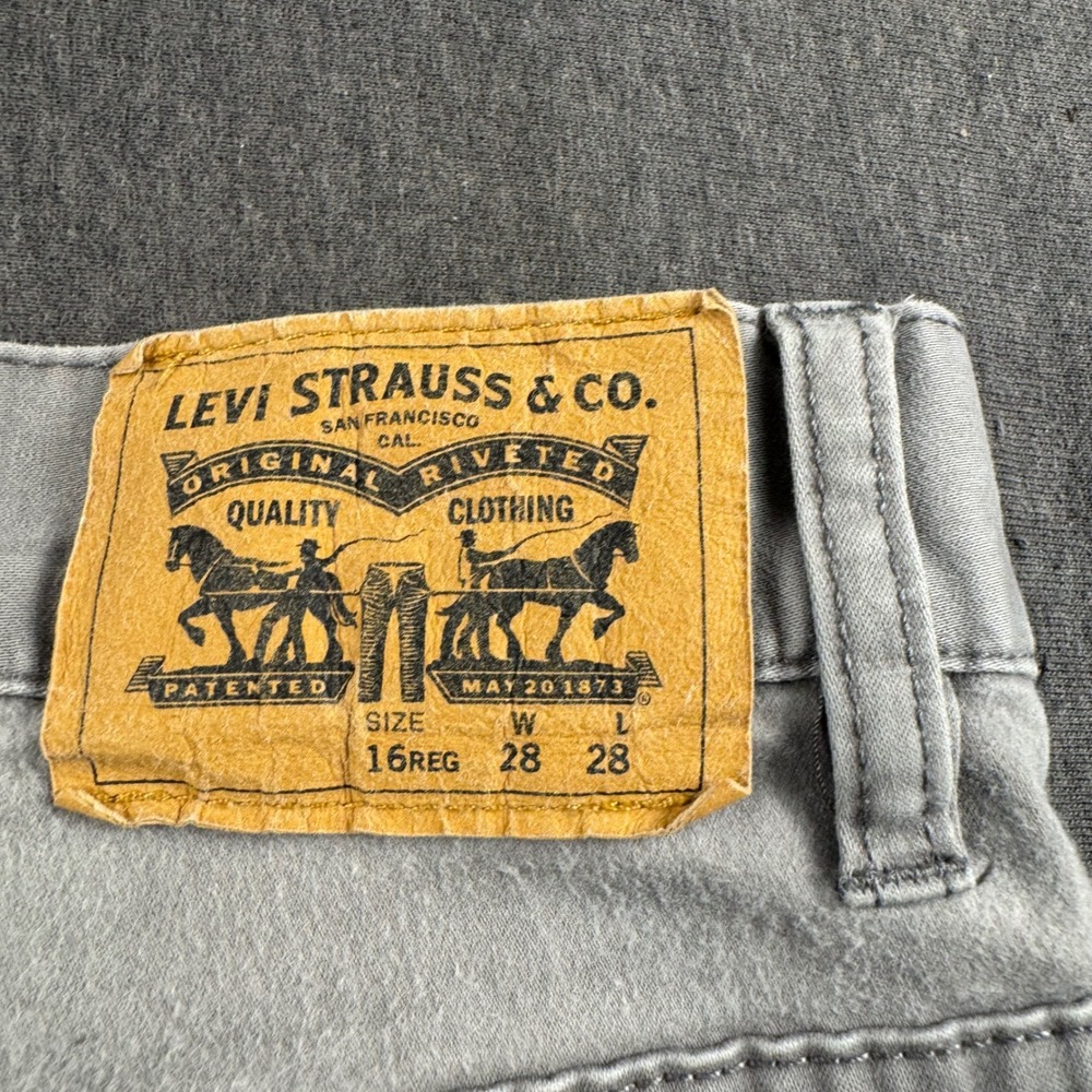 Levis 511 Slim Grey Pants Mens 28x28 Grey Wash Casual Denim Jeans 16REG - Picture 1 of 11